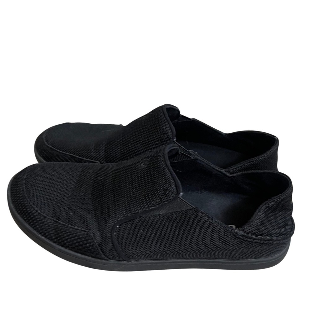Olukai Nohea Mesh Mens Black Slip On Shoes Loafers 10188-OXOX Size 10 EUC